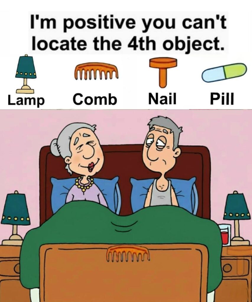 Find Lamp, Comb, Nail, Pill